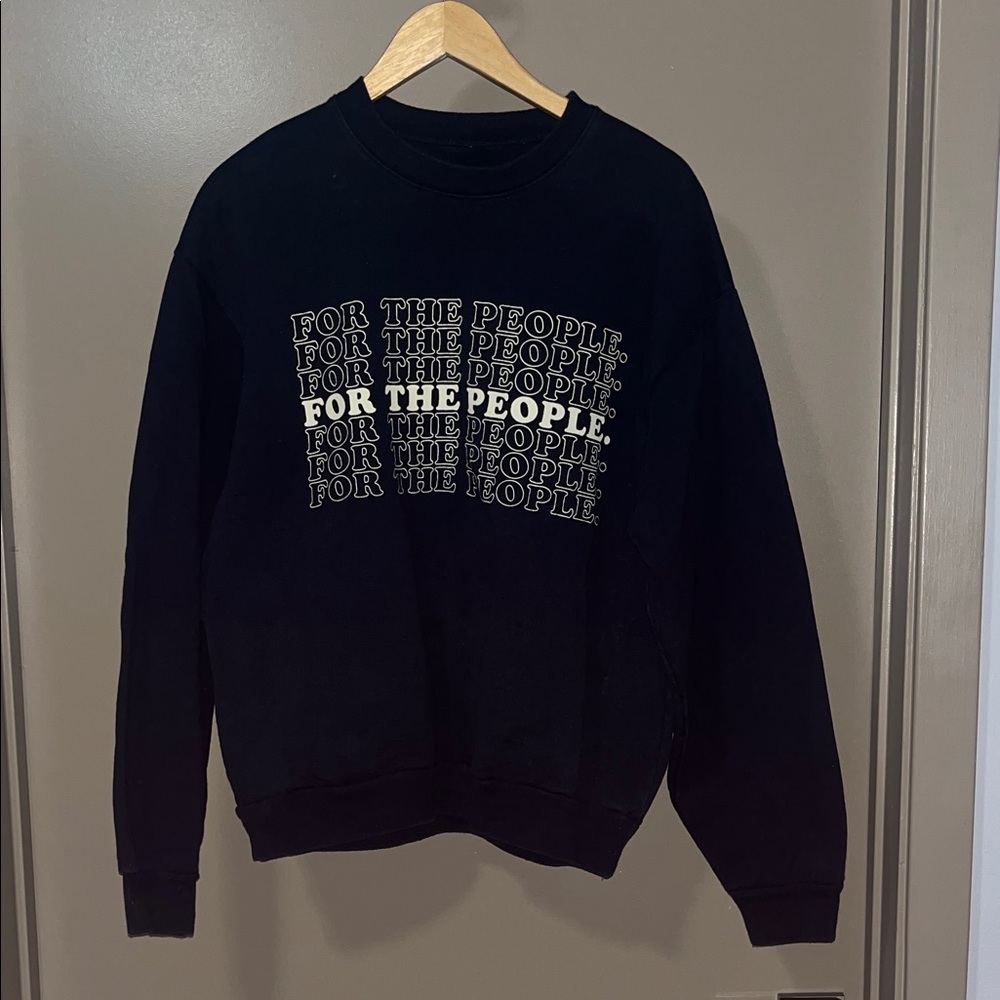 For The People Black Crewneck Heavy Weight Sweatshirt - Men
